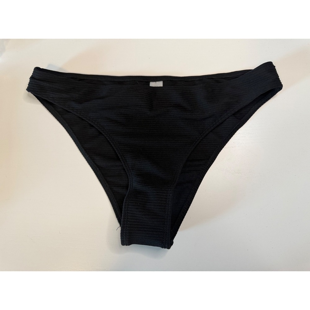 Unbranded Black Ribbed Bikini Bottoms Swimwear Size XL